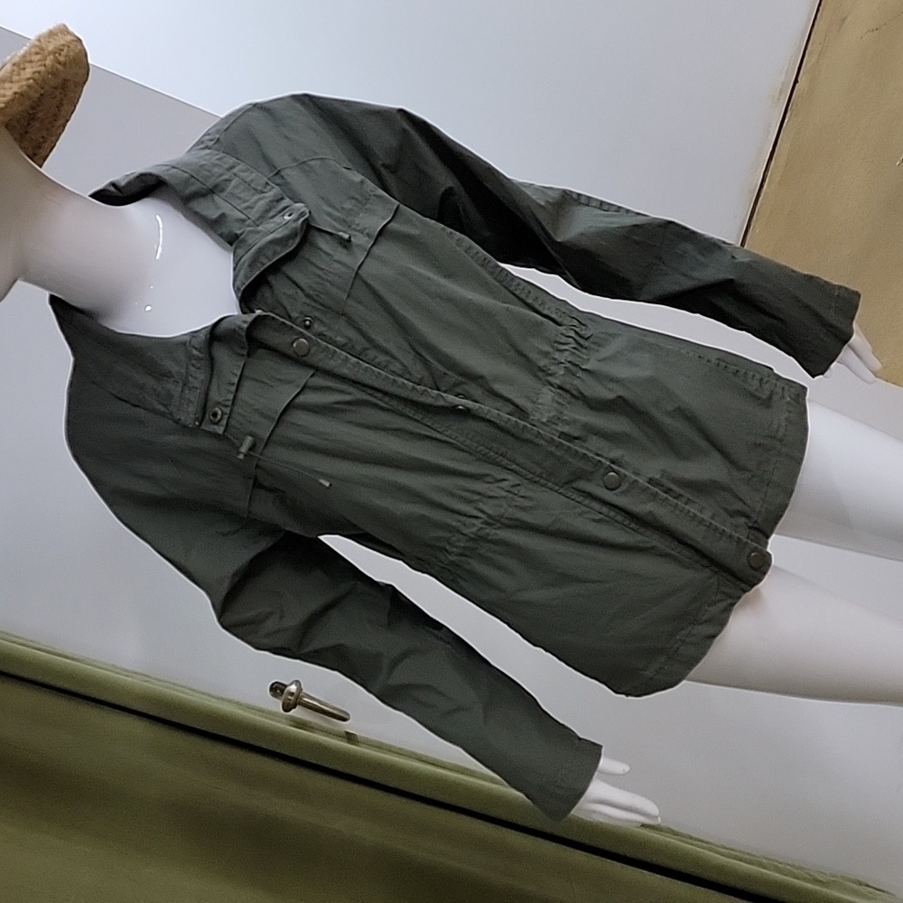 Pure Alfred Sung Cargo Utility Zip and Snap Down Lightweight Jacket Size Large